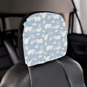 Cute polar bears Christmas decoration pattern Car Headrest Cover