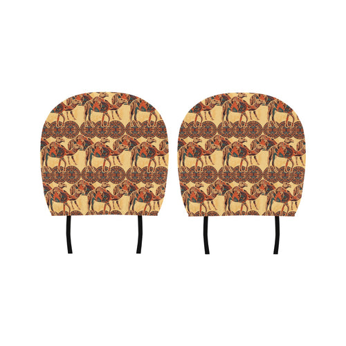 Camel polynesian tribal design pattern Car Headrest Cover