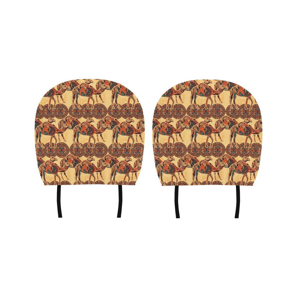 Camel polynesian tribal design pattern Car Headrest Cover