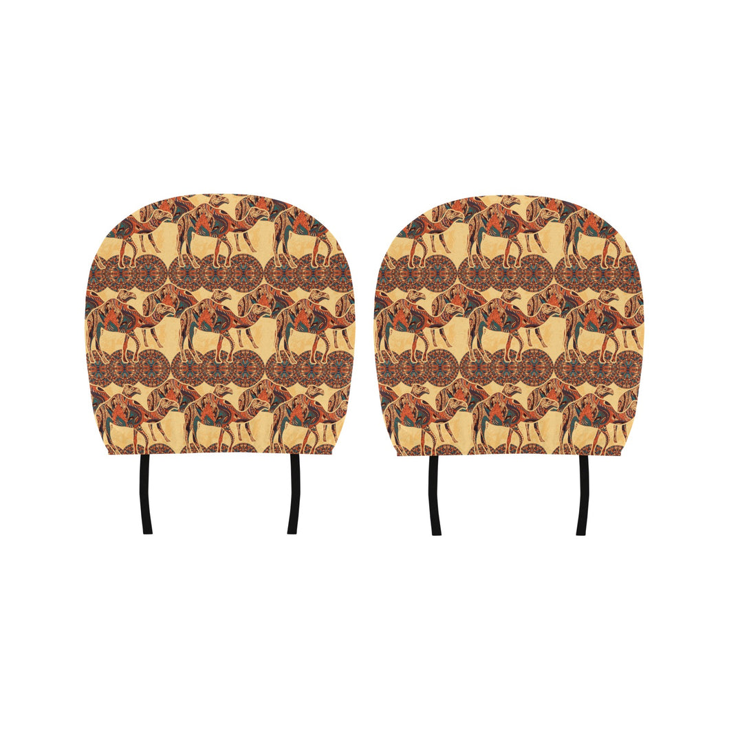 Camel polynesian tribal design pattern Car Headrest Cover