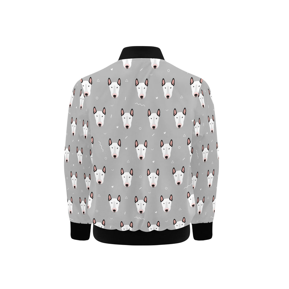 Bull Terrier Pattern Print Design 05 Kids' Boys' Girls' Bomber Jacket