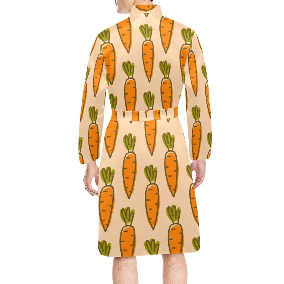 Carrot Pattern Print Design 04 Men's Long Sleeve Belted Night Robe