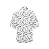 Surfboard Pattern Print Design 04 Women's All Over Print Hawaiian Shirt