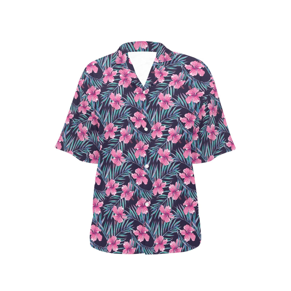 Hibiscus Pattern Print Design 05 Women's All Over Print Hawaiian Shirt