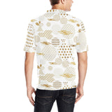 Beautiful gold japanese pattern Men's All Over Print Polo Shirt
