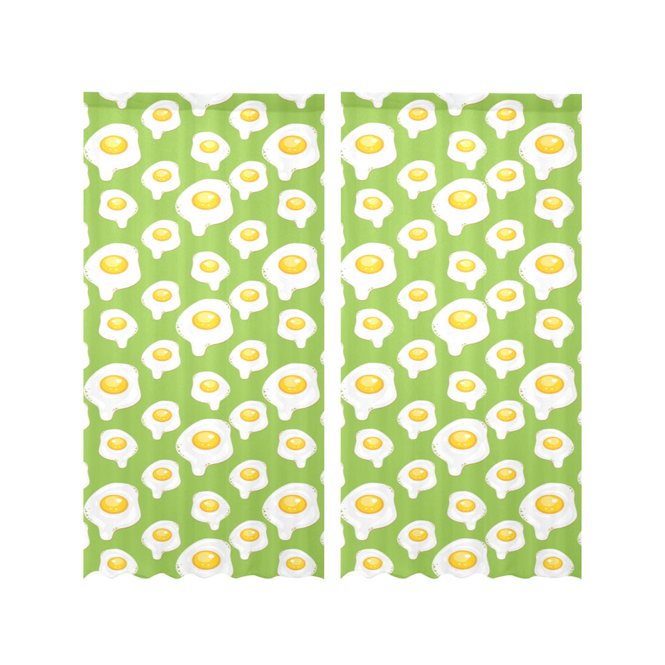 Fried Eggs Pattern Print Design 01 Gauze Curtain