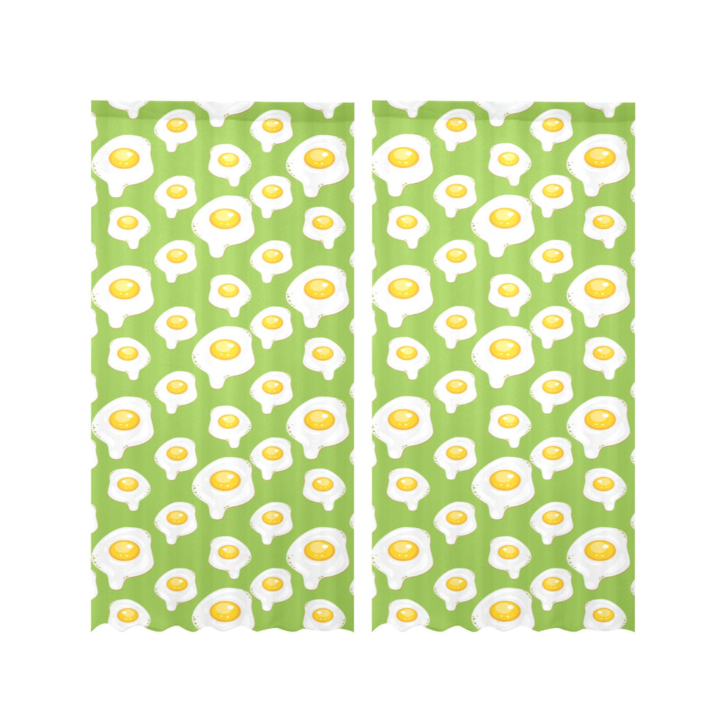 Fried Eggs Pattern Print Design 01 Gauze Curtain
