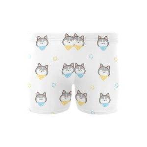 Cute Siberian Husky pattern Men's Swimming Trunks