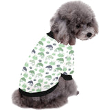 Chameleon lizard succulent plant pattern All Over Print Pet Dog Round Neck Fuzzy Shirt