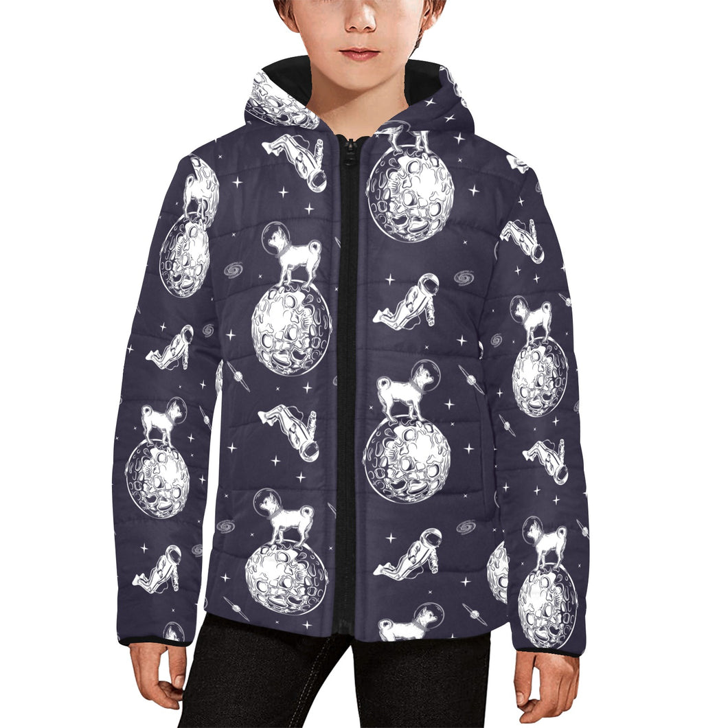 Chihuahua space helmet. astronaut pattern Kids' Boys' Girls' Padded Hooded Jacket