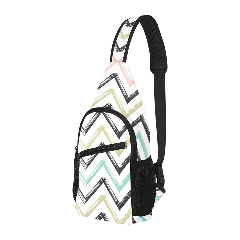 zigzag chevron paint pattern All Over Print Chest Bag
