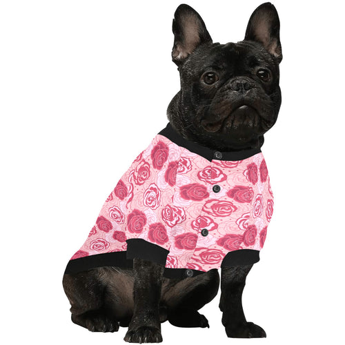 Rose Pattern Print Design 02 All Over Print Pet Dog Round Neck Fuzzy Shirt