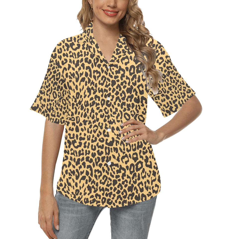 Leopard skin print Women's All Over Print Hawaiian Shirt
