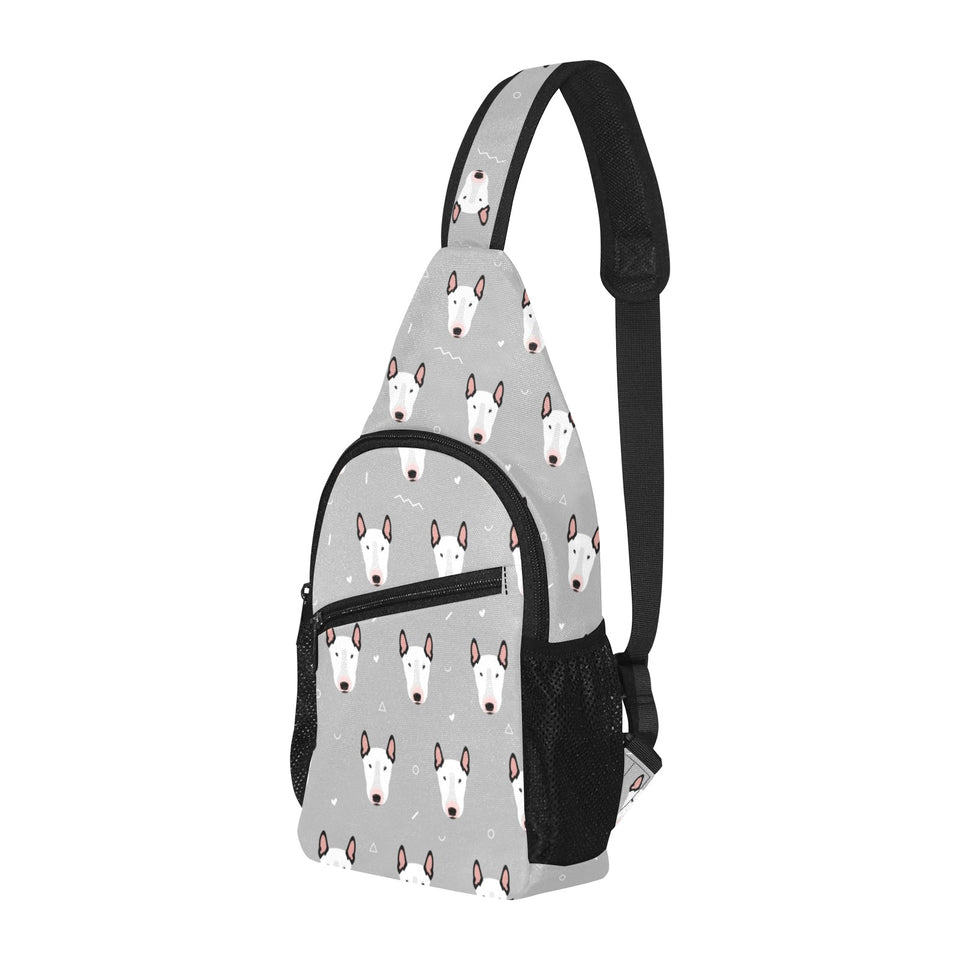 Bull Terrier Pattern Print Design 05 All Over Print Chest Bag