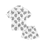 Hand drawn french fries pattern Kids' Boys' Girls' V-Neck Short Pajama Set