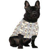 Happy pug pattern All Over Print Pet Dog Round Neck Fuzzy Shirt