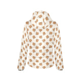 Pancake Pattern Print Design 01 Women's Padded Hooded Jacket