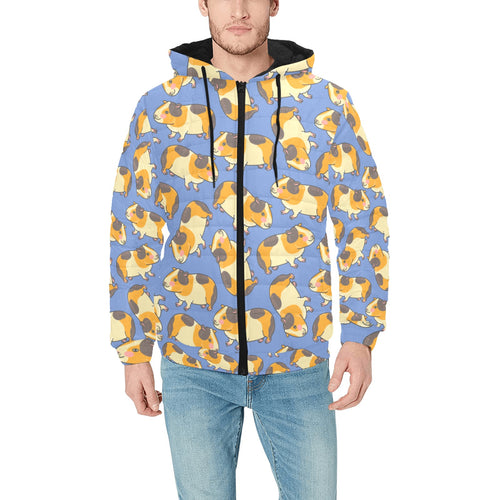 Guinea Pig Pattern Print Design 02 Men's Padded Hooded Jacket