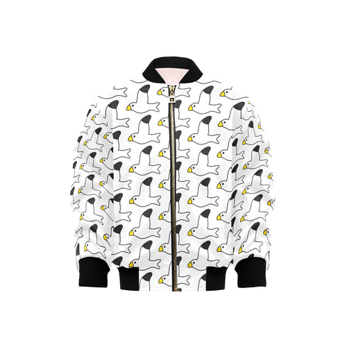 Seagull Pattern Print Design 05 Kids' Boys' Girls' Bomber Jacket