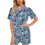 Shell design pattern Women's V-Neck Short Pajama Set