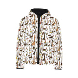 Giraffe Pattern Print Design 05 Kids' Boys' Girls' Padded Hooded Jacket