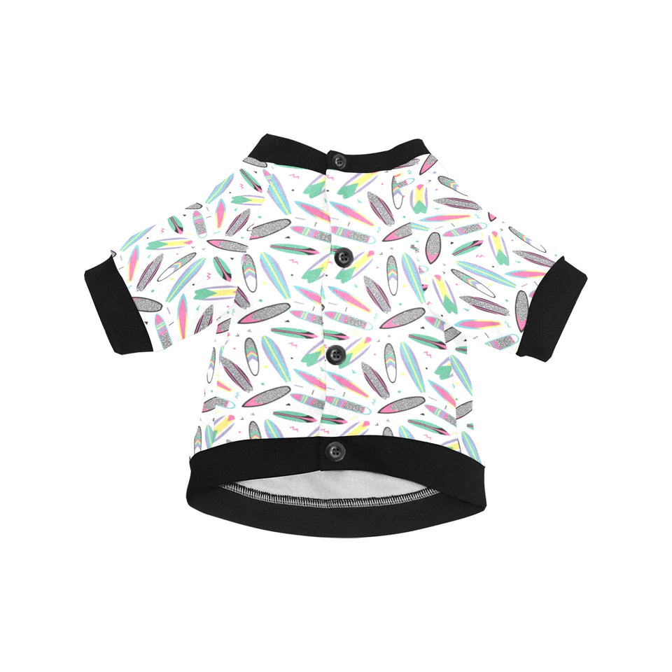 Surfboard Pattern Print Design 04 All Over Print Pet Dog Round Neck Fuzzy Shirt