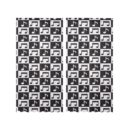 Music Notes Pattern Print Design 01 Gauze Curtain