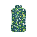 Lime ice flower pattern Women's Padded Vest