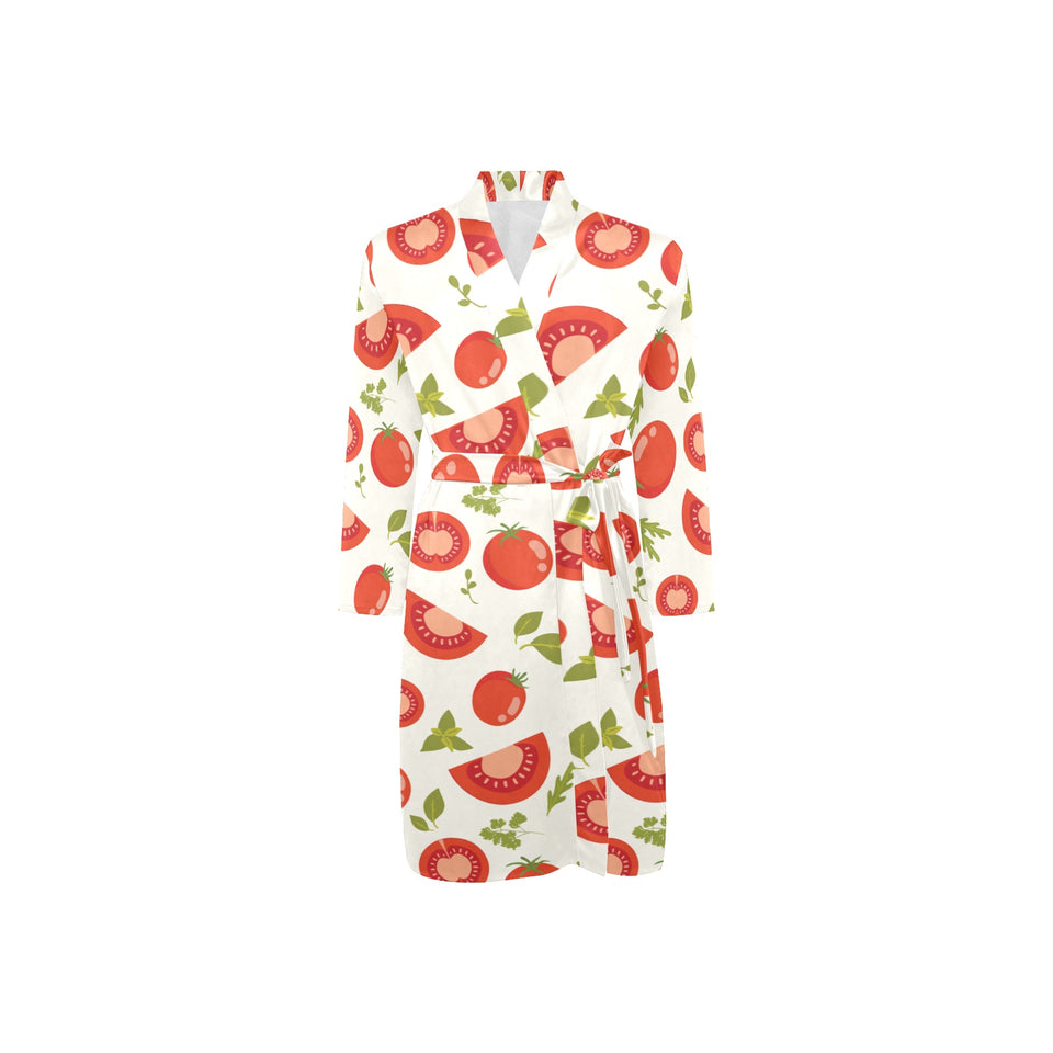 Tomato pattern Men's Long Sleeve Belted Night Robe