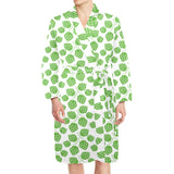 Hop pattern background Men's Long Sleeve Belted Night Robe