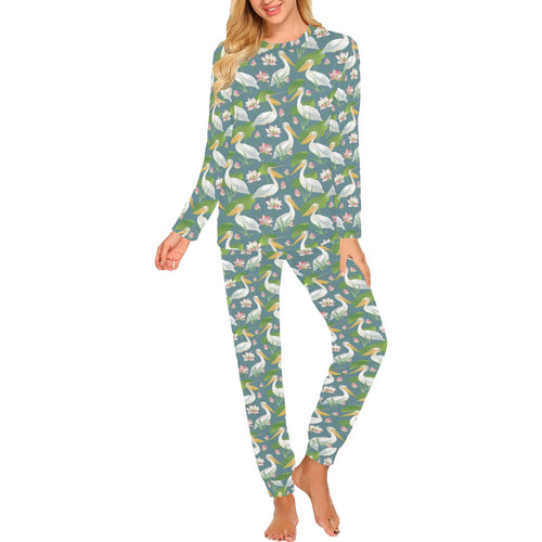 Pelican Pattern Print Design 04 Women's All Over Print Pajama Set