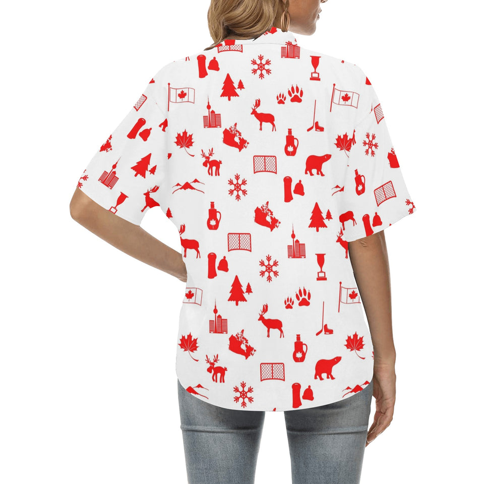 Canada Pattern Print Design 04 Women's All Over Print Hawaiian Shirt