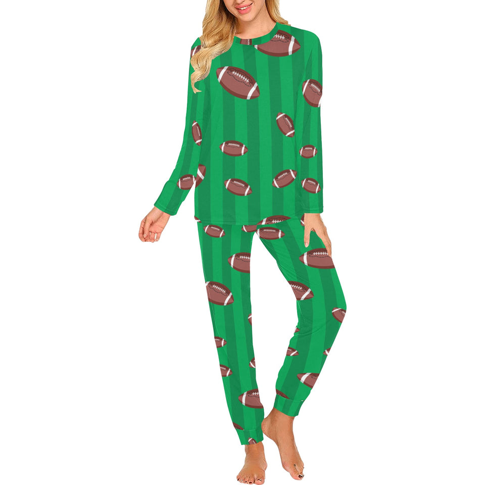 American football ball field background Women's All Over Print Pajama Set