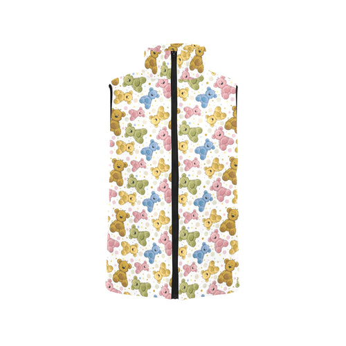 Teddy Bear Pattern Print Design 01 Women's Padded Vest