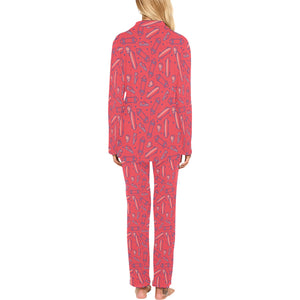 Skate Board Pattern Print Design 01 Women's Long Pajama Set