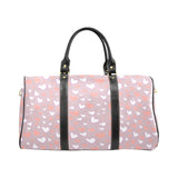 coral white heart pattern Travel Bag