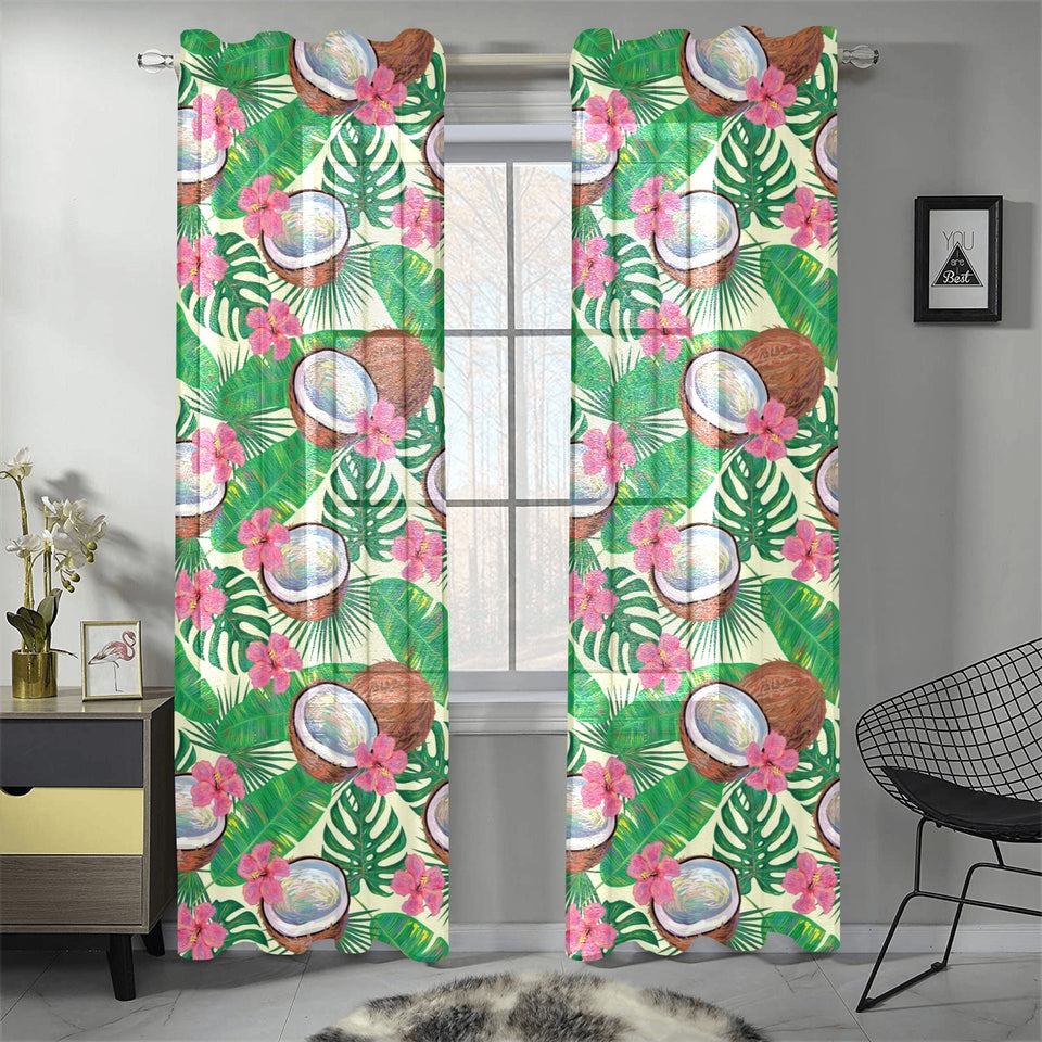 Coconut Pattern Print Design 01 Gauze Curtain
