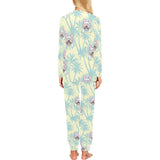 French bulldog hawaii blackground Women's All Over Print Pajama Set