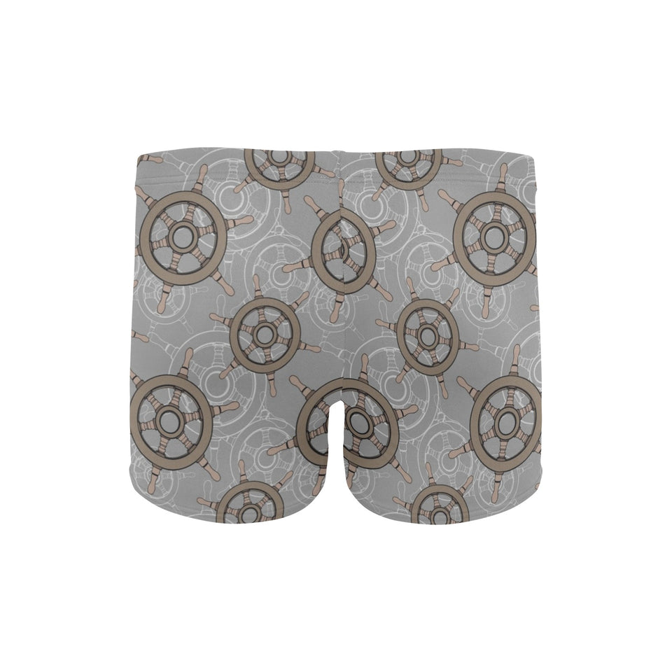 nautical wood steering wheel pattern Men's Swimming Trunks