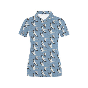Seagull Pattern Print Design 04 Women's All Over Print Polo Shirt