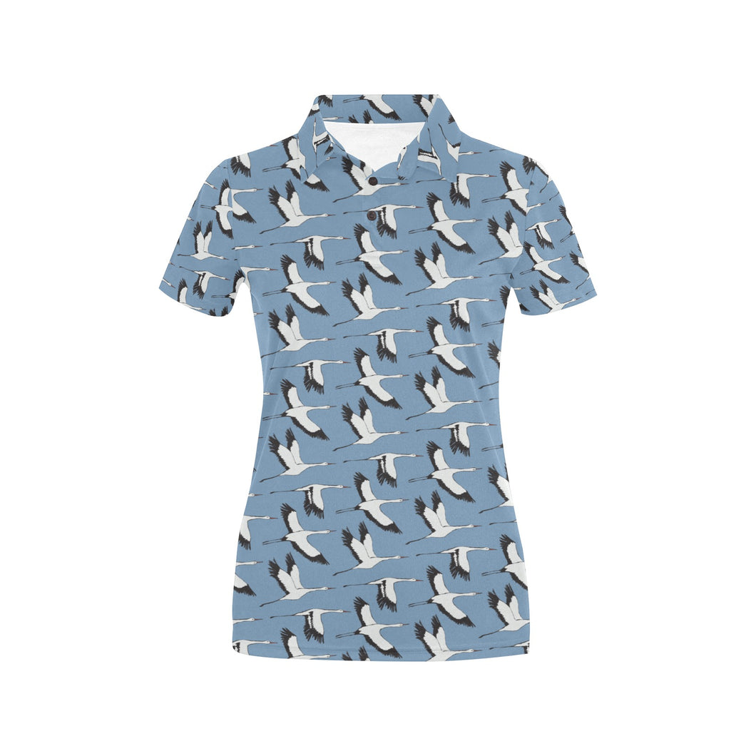 Seagull Pattern Print Design 04 Women's All Over Print Polo Shirt