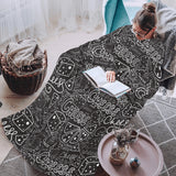 Handwritten cheese pattern Blanket Robe with Sleeves