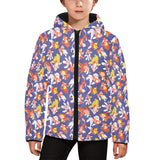 Goldfish Pattern Print Design 04 Kids' Boys' Girls' Padded Hooded Jacket