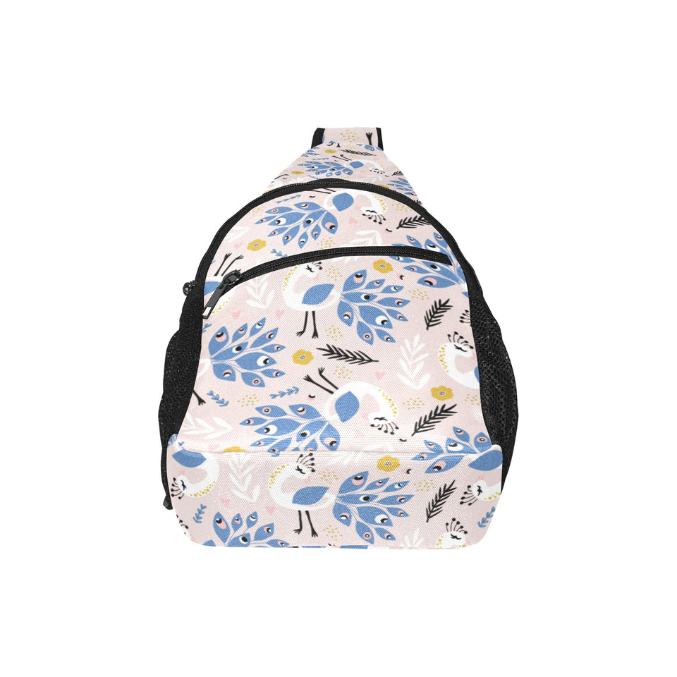 Cute peacock pattern All Over Print Chest Bag