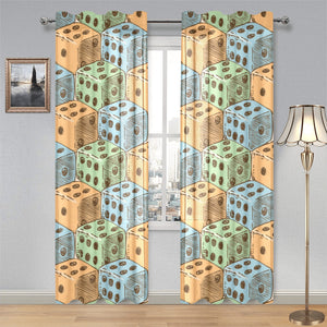 Dice Pattern Print Design 05 Gauze Curtain