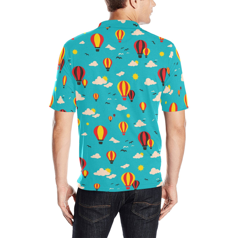 Hot Air Balloon Sky Pattern Men's All Over Print Polo Shirt
