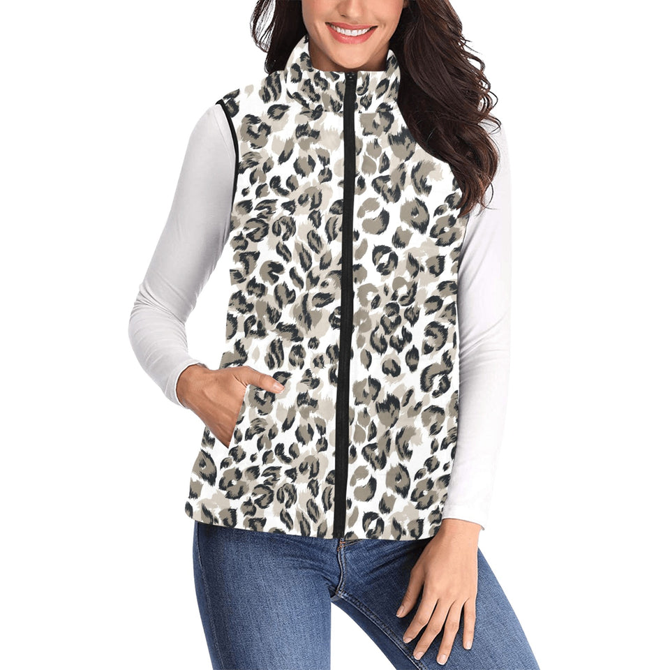 Leopard skin print pattern Women's Padded Vest