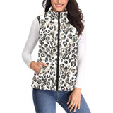 Leopard skin print pattern Women's Padded Vest