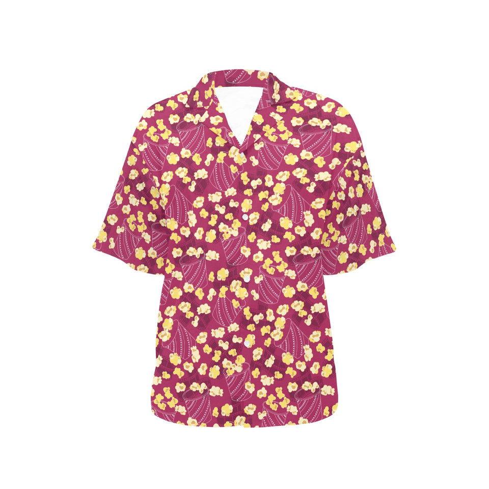 Popcorn Pattern Print Design 02 Women's All Over Print Hawaiian Shirt