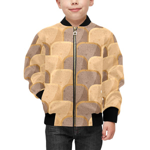 Bread Toast Pattern Print Design 04 Kids' Boys' Girls' Bomber Jacket